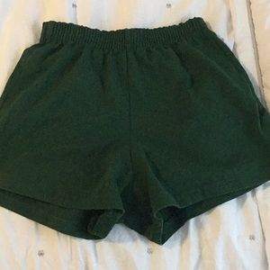 Green varsity shorts